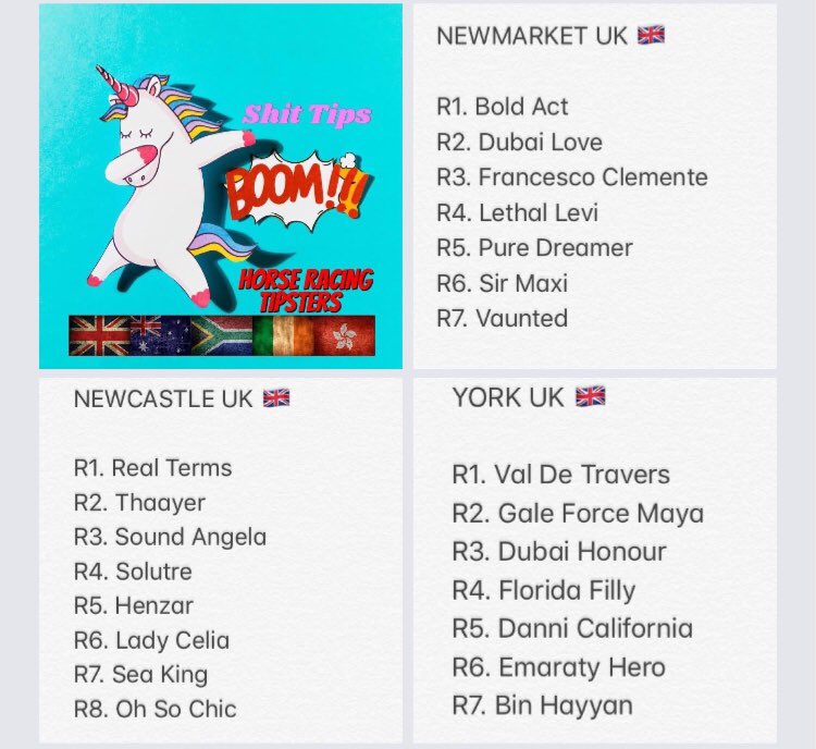SlyTipster's tweet photo. #York #Newmarket #Newcastle #Ascot #Uk #Tips #HorseRacingTips #Bets #Ukracing @NewmarketRace @Ascot @NewcastleRaces @yorkracecourse @SlyTipster https://t.co/dnp8pABKdm