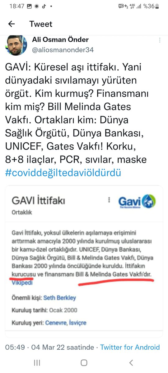 Mustafa bey kime çalışıyormuş kendini ifşa etmiş
ben takipten çıkıyorum açık açık söylemiş o bir plandemici değildir.
Doktor olduğundan bile emin değilim
Gavi İşbilikçisi olan kişileri takipten çıkın.
@ane_media
@aliosmanonder34
@omer_oran15
@SeherDgdvrn
@Derin_mavi89
#SedatPeker