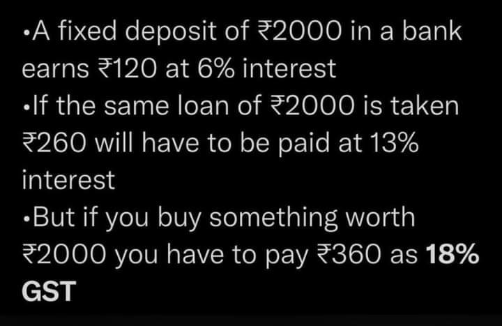 Devaprasad1978's tweet photo. #GST #gstindia #gstupdates #nirmalasitharaman #GSThike #GSTcouncil #NirmalaSitharaman 
#MiddleClass 
#Fixeddeposit https://t.co/2yblIxK7sv