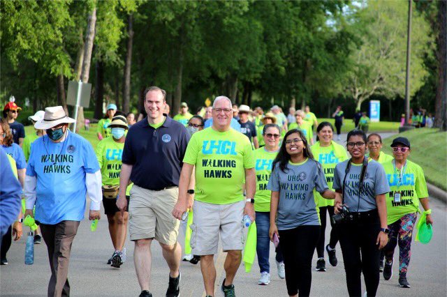 UHCL_PrezWalker's tweet photo. Fun Walking Hawks event Thursday evening - Walk with a VP. Congratulations to the Division of Administration and Finance for sweeping all awards. https://t.co/2EsKEhVJ6I