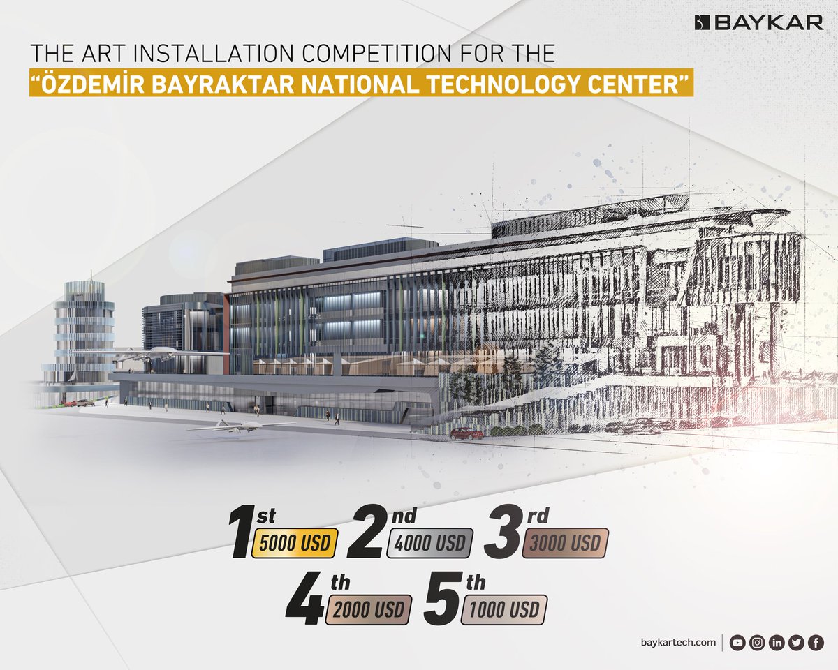 BaykarTech's tweet photo. Özdemir Bayraktar Milli Teknoloji Merkezi Enstalasyon Sanat Yarışması sonuçlandı!

Tüm katılımcıları tebrik ederiz👏

The Art Installation Competition for Özdemir Bayraktar National Technology Center was completed!

Congratulations to all participants👏

Kazananlar / Winners
👇 https://t.co/0qisSy0ZwY