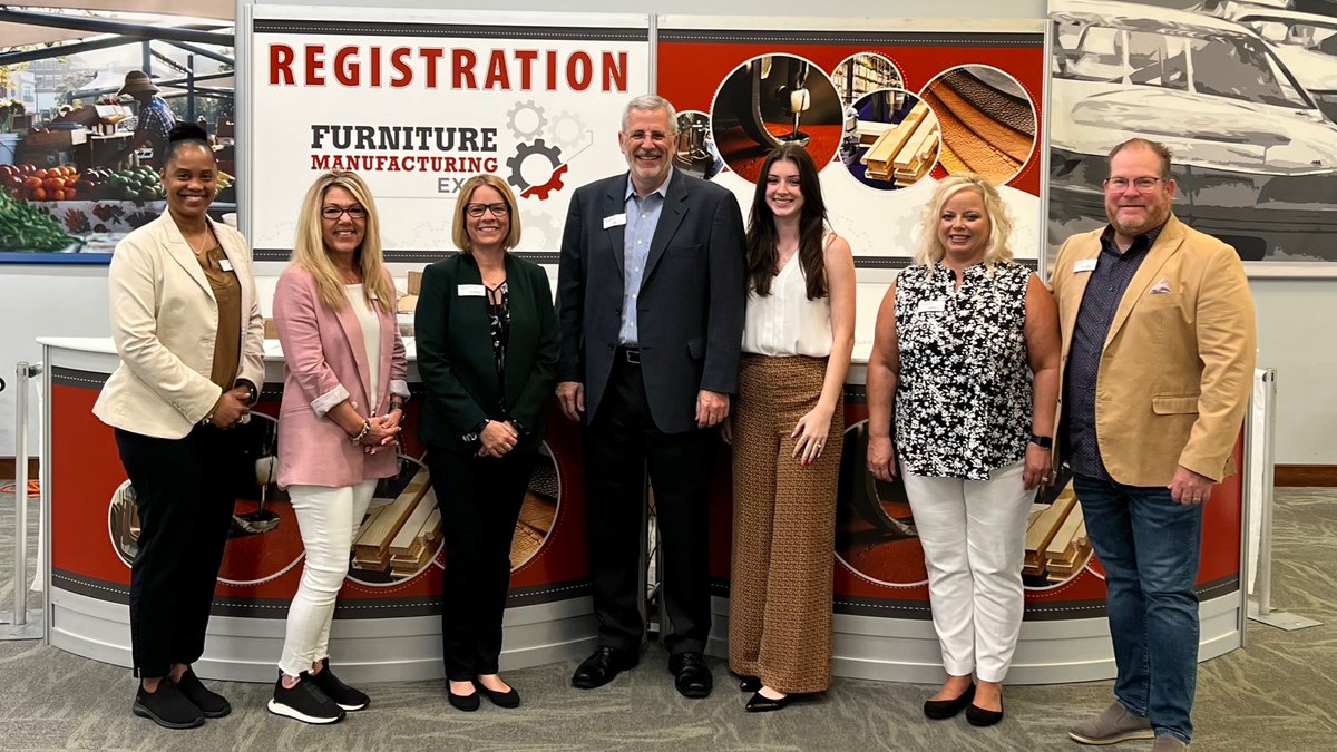 ExpoDevCo's tweet photo. Some of the @ExpoDevCo team at our Furniture Manufacturing Expo last week in Hickory, NC! https://t.co/ESDshaLiz5