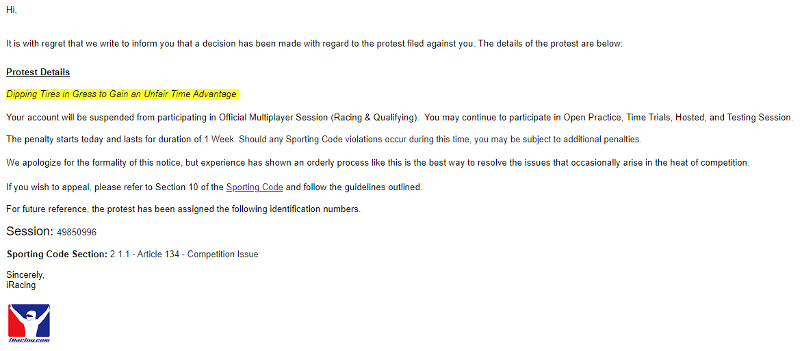 hey <a href="/iRacing/">iRacing</a> would be great if you come for a bit to the top split of your biggest event of the year.
Too many sad teams getting a week ban for win a event for fun
