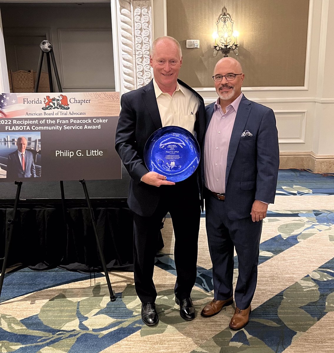 Congratulations to Phil Little for winning the Fran Peacock Coker Community Service Award. Phil has been a champion for civics education and our partner in the Teachers’ Law School and 7th Amendment Symposium programs. <a href="/ABOTAFlorida/">FLABOTA</a> <a href="/NationalABOTA/">ABOTA</a> <a href="/abotafoundation/">ABOTA Foundation</a> <a href="/DuvalSchools/">DCPS</a>