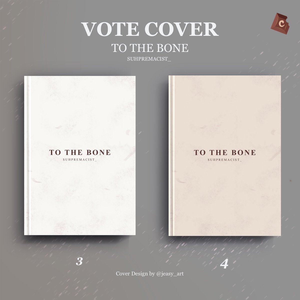 [ VOTE COVER • TO THE BONE BY <a href="/suhpremacist_/">6</a> ]

🗓 : 8 Agustus 2022

Bantu memilih sampul terbaik antara 1, 2, 3, dan 4 untuk To the Bone, yuk! Silakan klik vote atau tinggalkan komentar di bawah!