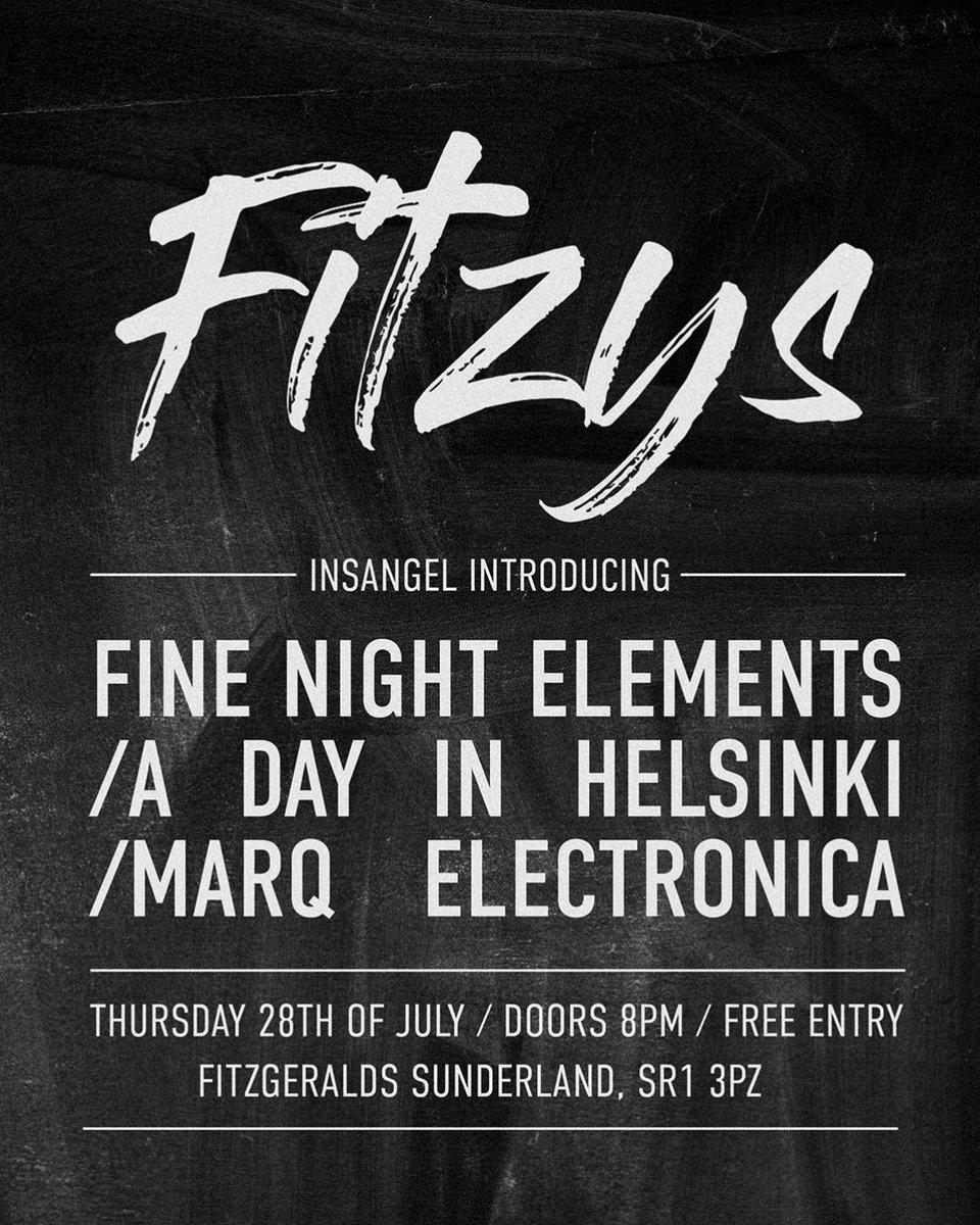 Coming soon to Sunderland alongside Fine Night Elements and MARQ Electronica a night of music and from us terrible stage banter #livemusic #sunderland