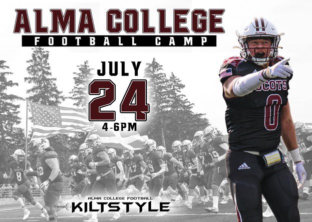 1 Day away! Camp link is still open! Come & camp with Scots! 🏴󠁧󠁢󠁳󠁣󠁴󠁿 #KILTstyle ⚔️ #CLIMB🏔 #RingTheBell23🔔 activekids.com/alma-mi/footba…