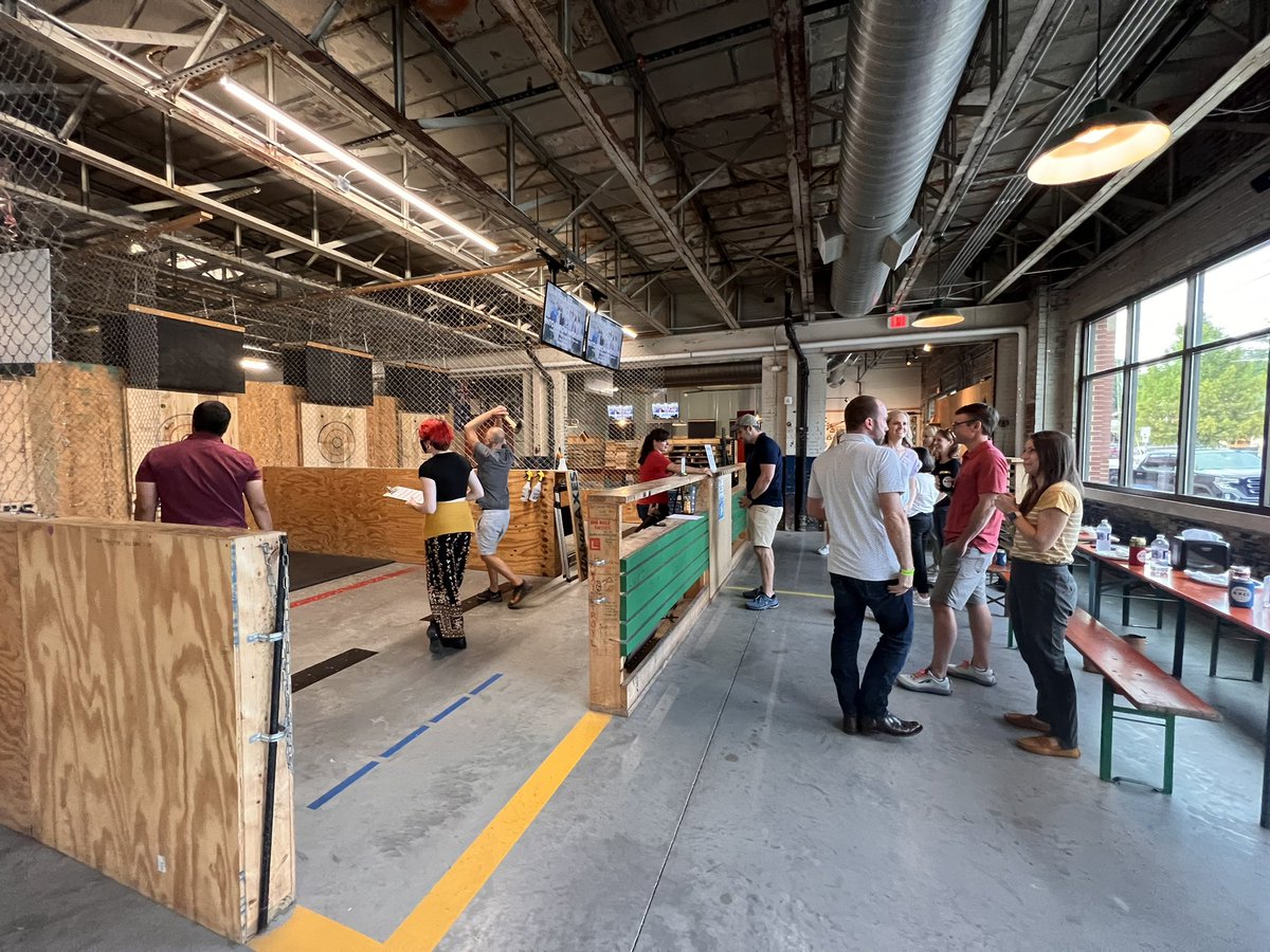 UNCurology's tweet photo. Fun time out last night with some our @UNCurology family @UrbanAxes Durham https://t.co/f0Z4Q9mvmY