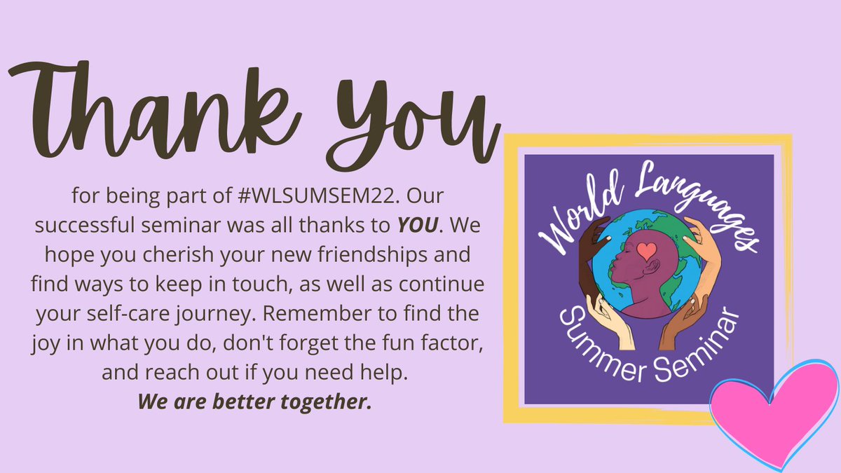 WLSumSem's tweet photo. It truly has been an honor to be part of #WLSUMSEM22. Keep in touch and see you next summer! @CLTAtweets https://t.co/GkjPDBVUgW