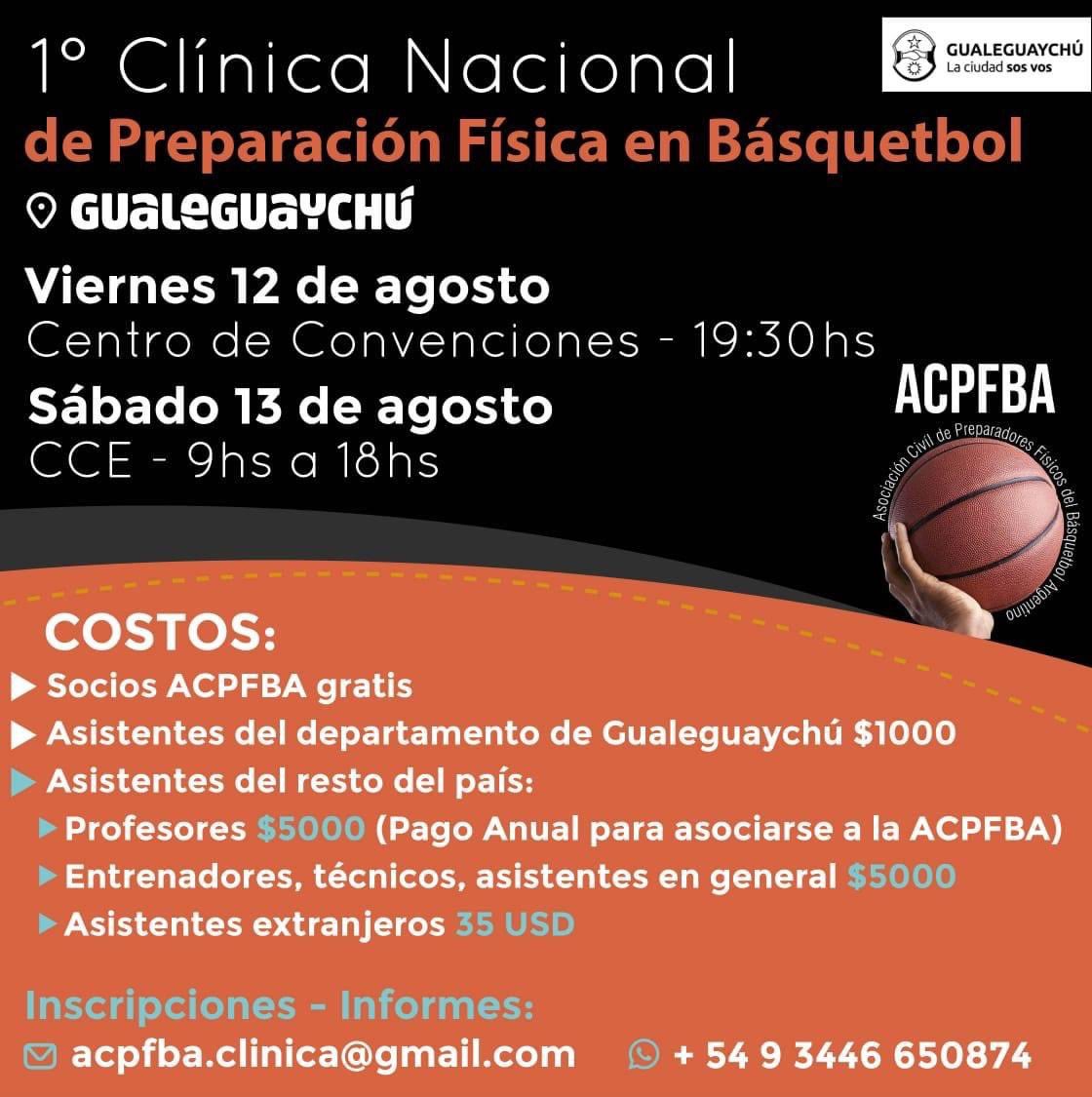 1° Clínica Nacional de Preparación Física en Básquetbol de la Asociación Civil de Preparadores Físicos del Básquet Argentino