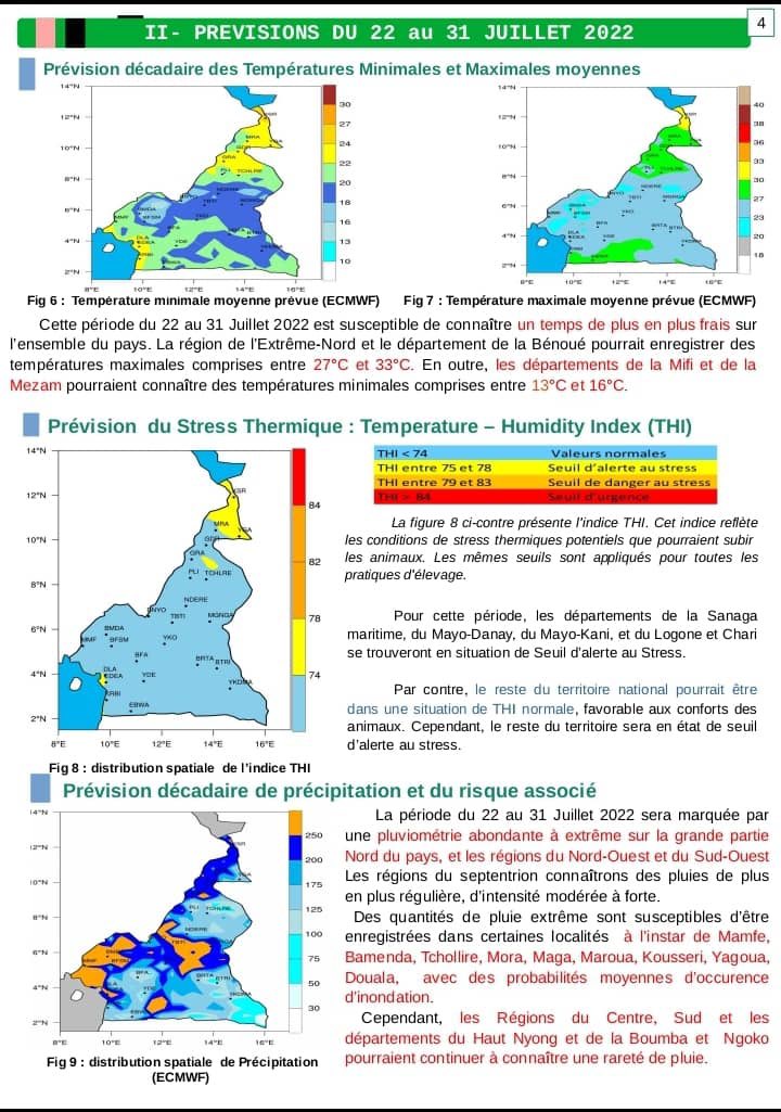 LivlyMaeva's tweet photo. *La période du 22 au 31 Juillet 2022 sera marquée par une pluviométrie abondante à extrême sur  la grande partie Nord du pays, et les régions du Nord-ouest et du Sud - Ouest. À l'exception des régions du...suite dans le bulletin... https://t.co/pGMHqcyZkw