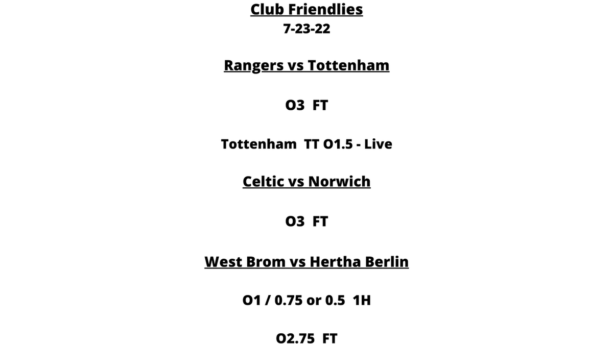 ROICapper1's tweet photo. Show Support By Hitting The Like Button or Retweet. 👊🙏  

#internationalclubfriendlies #tottenham #celticfc #norwichcity #westbrom #herthaberlin #bodoglimt #sportsbettingtips #sportsbets #soccer #sportsbetting #liveplays #sportsbettingtips #sportsbet https://t.co/4lTHer2POO