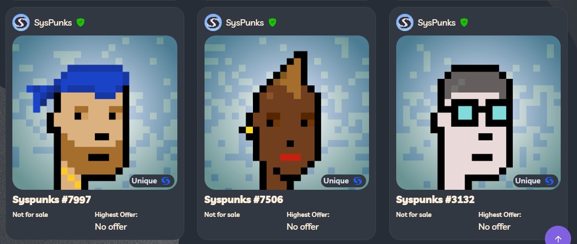 Fhermontiel_'s tweet image. @syspunks is the first #NFT collection and 5000 members well deserved. They minted all 10000 #syspunks in less than a day. How awesome is that. Great project in @syscoin check this @Tatyjaramillo7 and @hellotherefher 
Like this 🙏🙏💙