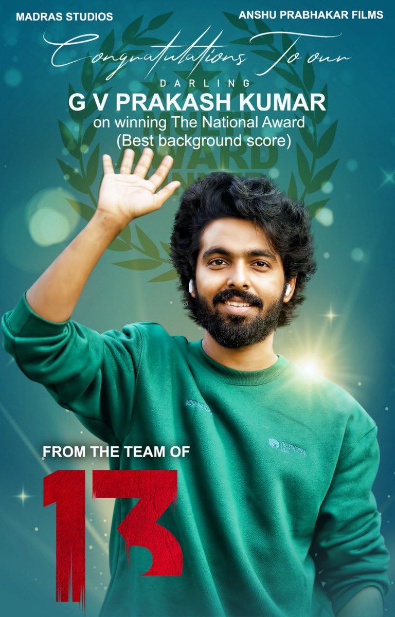 Congratulations to our Darling <a href="/gvprakash/">G.V.Prakash Kumar</a> on Winning #NationalAwards  ( Best Background Score ) ❤️🔥 #68NationalFilmAwards