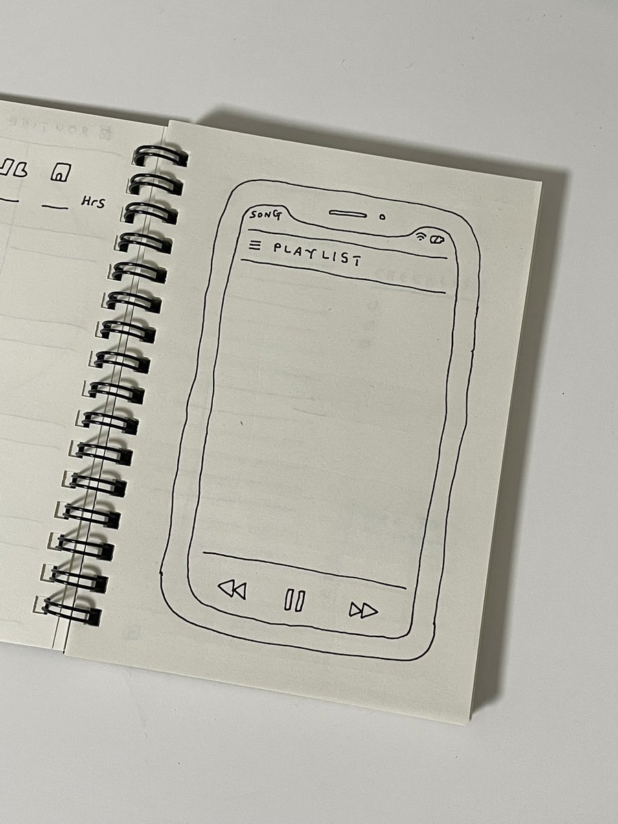 무지 공책에 매일 다른 다이어리 페이지 만들기