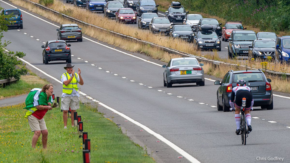 runningbydoing's tweet image. Battling through typically mixed #Dartmoor weather and heavy holiday traffic, Chris Murray reached the 100 mile point just after 13.00 today on her second #LEJOG cycling record attempt. #Okehampton #Bypass
