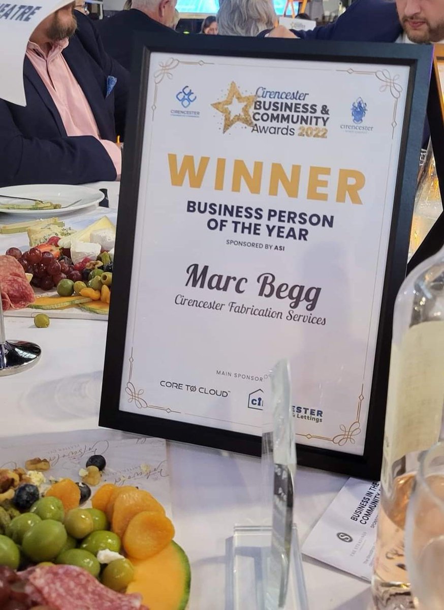 Wow, completely unexpected and humbled to have myself and <a href="/CirencesterFab1/">Cirencester Fabrication Services</a> recognised by our local peers in the 2022 Business and Community Awards.
Small Business of the Year 🥈
Business person of the Year 🏆

<a href="/CirenTC/">Cirencester Town Council</a> <a href="/CCoCChat/">Cirencester Chamber</a> <a href="/DuchessThurston/">Duchess Thurston now Begg 30.05.19</a>