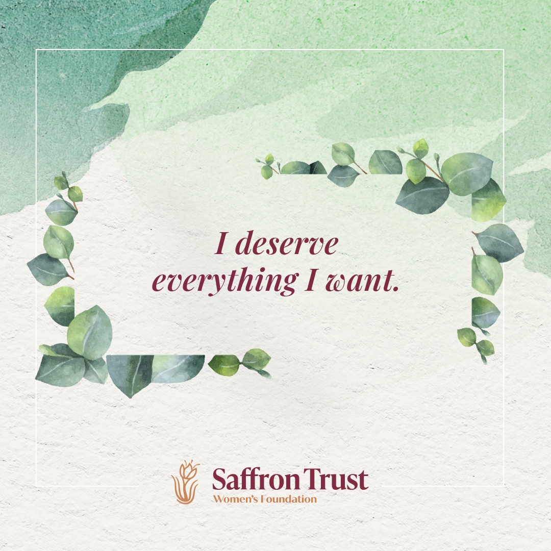 One of the effects of trauma is not being able to feel joy. Sometimes we have to say it out aloud. Say it with me. 

I deserve respect. 

I deserve love. 

I deserve joy. 

Now go do your thing. 🤎

#SaffronTrustOrg  #SaffronTrust