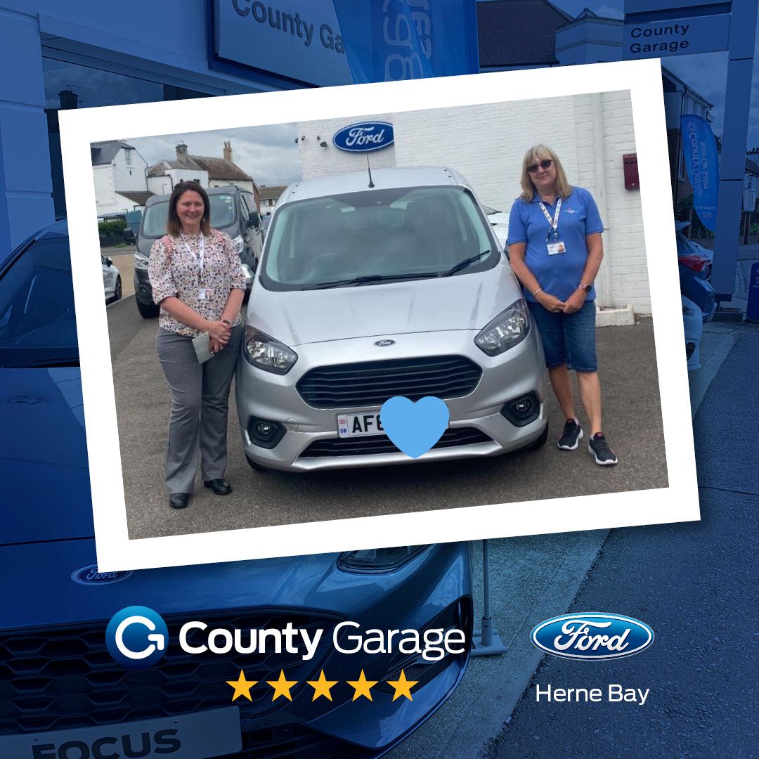 Thank you to Age UK Herne Bay &amp; Whitstable for choosing County Garage Ford to supply a new vehicle.  This charity is amazing, having delivered around 40,000 meals during the first 15 months of the COVID-19 pandemic, providing vital support for our local community 👏