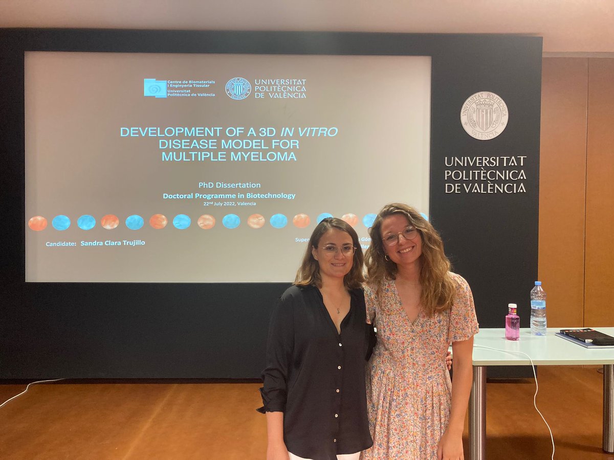 Sandra Clara (@sanclatru) on Twitter photo Yesterday I passed my phD defense. It’s been a pleasure to share these years with people from the <a href="/CBIT_upv/">Centre for Biomaterials and Tissue Engineering</a>, microspheres and multiple myeloma!! Thanks to my supervisors <a href="/FerrerGallego/">Gloria Gallego Ferrer</a> and JoseLuis and to the examiners <a href="/PG82GIO/">Piergiorgio Gentile</a> , <a href="/MariaJVicent1/">Maria J. Vicent</a> and <a href="/amaia_cipitria/">Amaia Cipitria</a> 👩🎓 Yesterday I passed my phD defense. It’s been a pleasure to share these years with people from the <a href="/CBIT_upv/">Centre for Biomaterials and Tissue Engineering</a>, microspheres and multiple myeloma!! Thanks to my supervisors <a href="/FerrerGallego/">Gloria Gallego Ferrer</a> and JoseLuis and to the examiners <a href="/PG82GIO/">Piergiorgio Gentile</a> , <a href="/MariaJVicent1/">Maria J. Vicent</a> and <a href="/amaia_cipitria/">Amaia Cipitria</a> 👩🎓