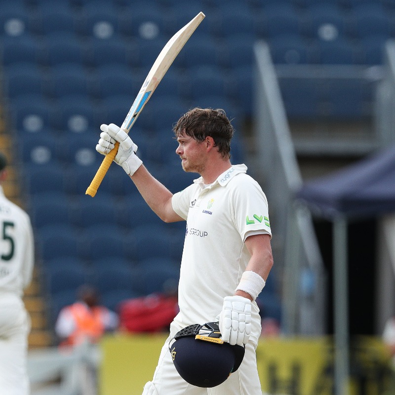 ICC's tweet photo. A record-breaking knock in England's County Championship on Saturday 🔥