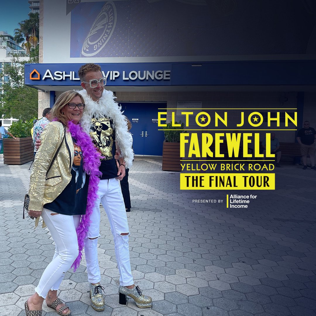Will you be at tonight’s stop on the Farewell Yellow Brick Road tour? Say hello to Elton’s presenting partner <a href="/alincome/">Alliance for Lifetime Income</a> before the show and show off your favorite sequin glasses or feather boa!