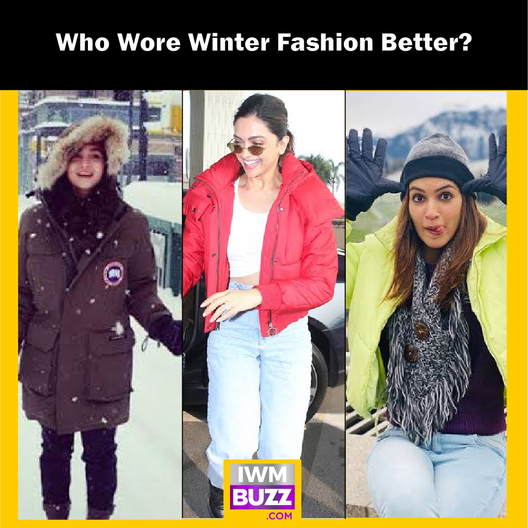 iwmbuzz's tweet photo. Who is inspiring you for winter fashion, Alia Bhatt, Deepika Padukone or Kriti Sanon?

#AliaBhatt 
#Deepikapadukone
#Kritisanon

#winterfashion #stunningactresses #amazinglooks https://t.co/t8gauI9JXS