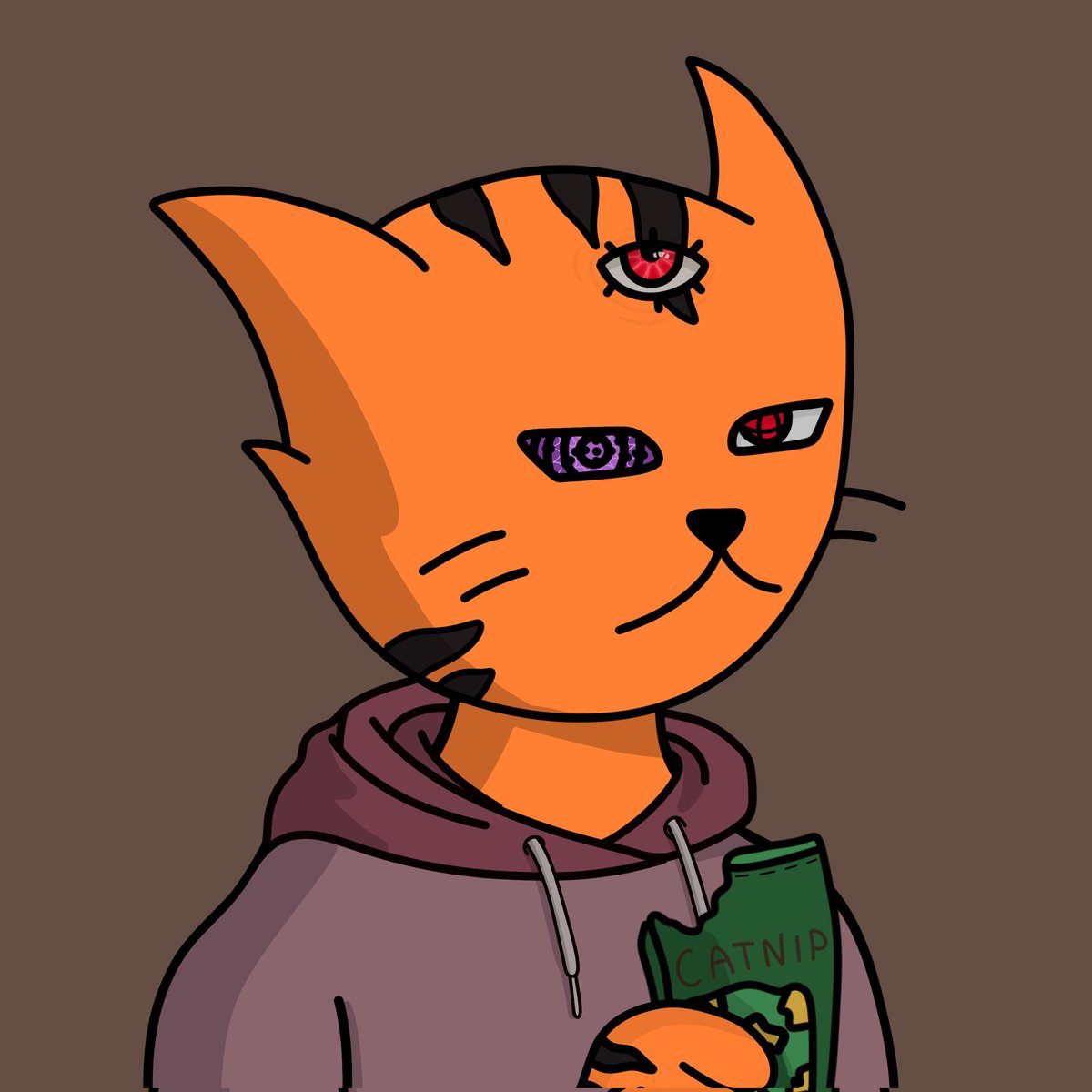 Just met this other dope a$$ artist named <a href="/tremorbae/">tremorbae</a>. I love your art style... Since I don't have your #NFT your challenge would just to create this <a href="/FelineFiendz/">Fiendz</a> in your style... Good luck homie!