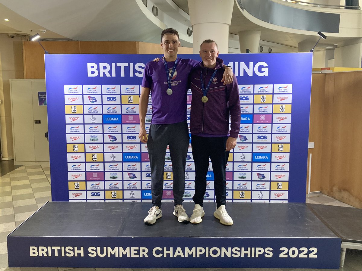 🥇🥈in the Mens 400m Frs final at British Summer Nationals with @Jakob_Goodman00 and @will7_bell claiming the medals for @Lboroswimming