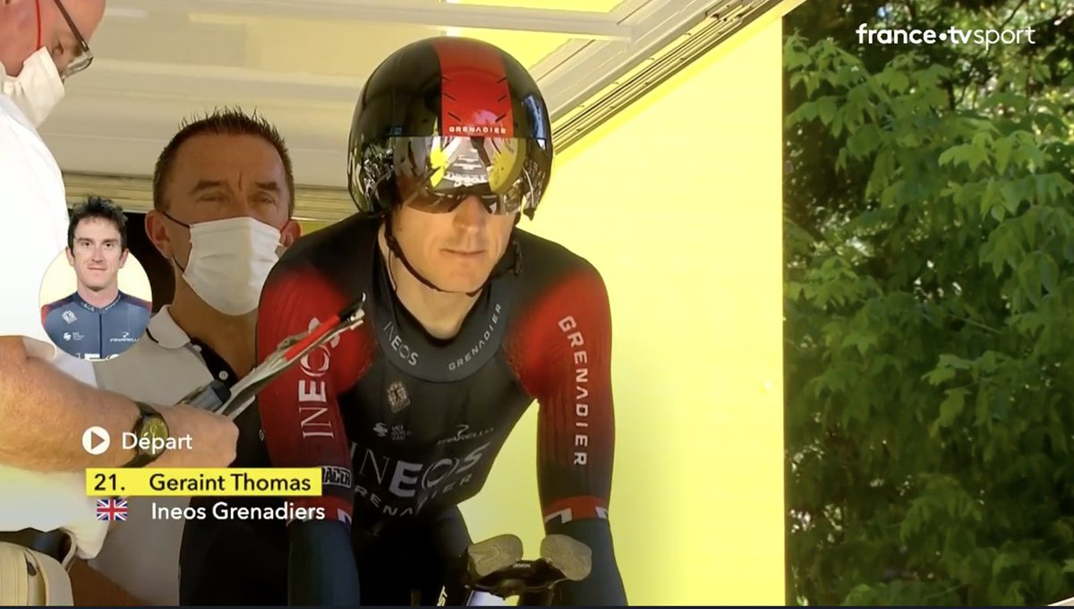 LeTour's tweet photo. 🏴 @GeraintThomas86, winner of the #TDF2018, is down the ramp!
C'est parti pour 🏴 @GeraintThomas86 ! 3e au classement général, le Gallois peut espérer un bon résultat sur l'étape du jour !
#TDF2022 https://t.co/9bqYu5n3W7