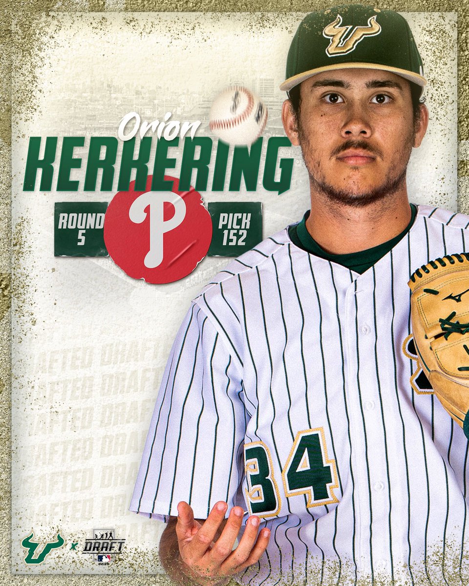 USFBaseball's tweet image. The Bulls’ four picks in this year’s draft were the most of any @American_BSB team.

#HornsUp 🤘 #BayMade 🌴 
#ArmFarm | #ProBulls