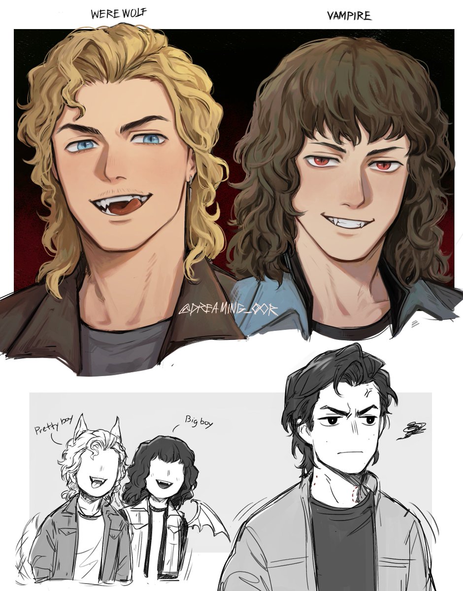 DREAMING_OOR's tweet image. AU werewolf &amp;amp; vampire!  #Harringrove #steddie 
สตีฟผู้กลายเป็นอาหารสำรอง(หรือจานหลักนะ)55555