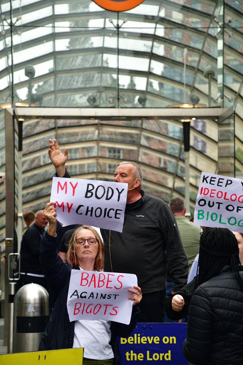 When the hate preachers met some fantastically enthusiastic counter protestors in Glasgow's St Enoch's today.  These are the same people who target vulnerable women and staff at Sandyford and QEUH.