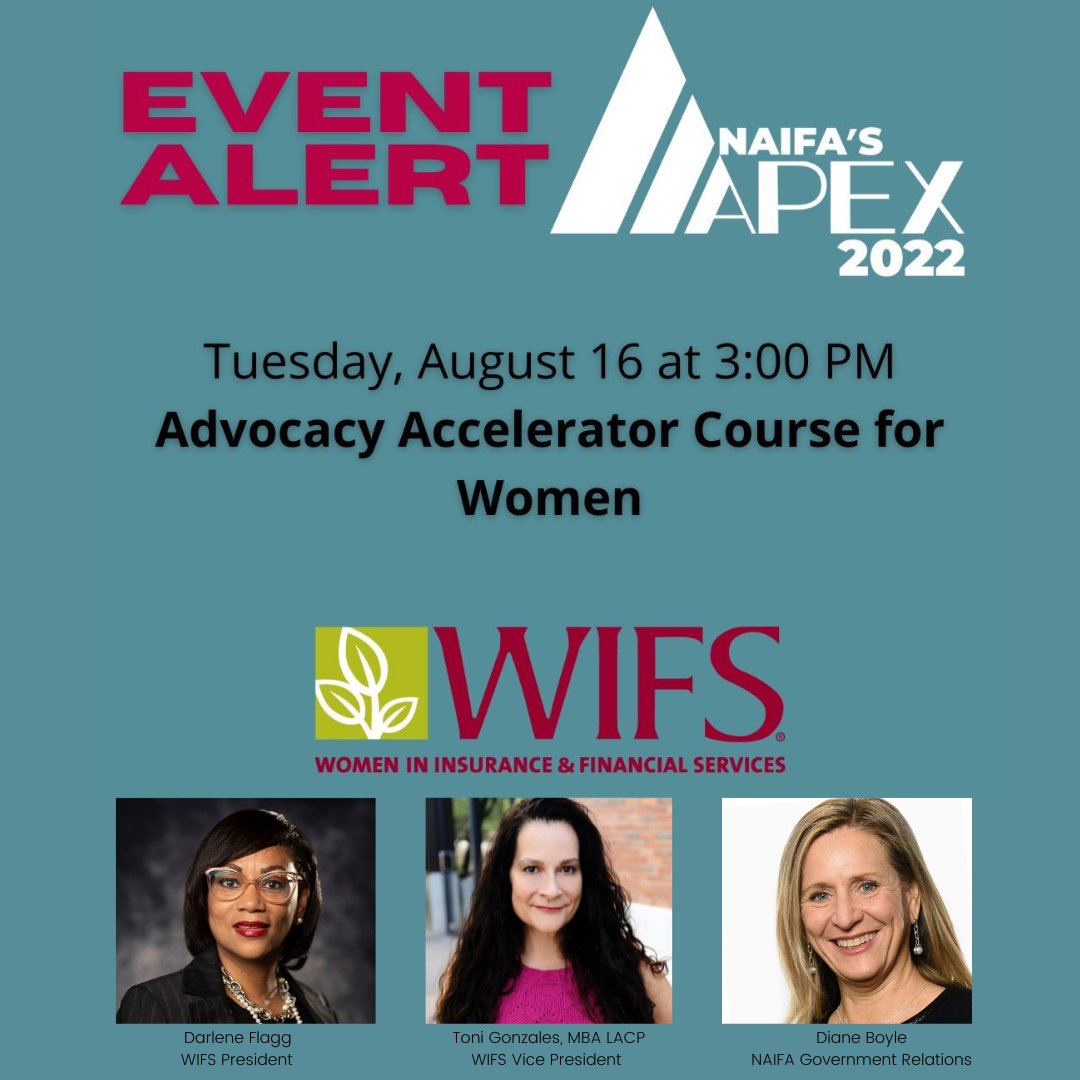 If you are a woman in insurance and financial services in #Arizona you won’t want to miss this free event featuring leaders from @wifsnational & @NAIFA. Learn more and register at apex.naifa.org/schedule #womenininsurance #womeninfinancialservices #finserv #insurance #naifa #wifs