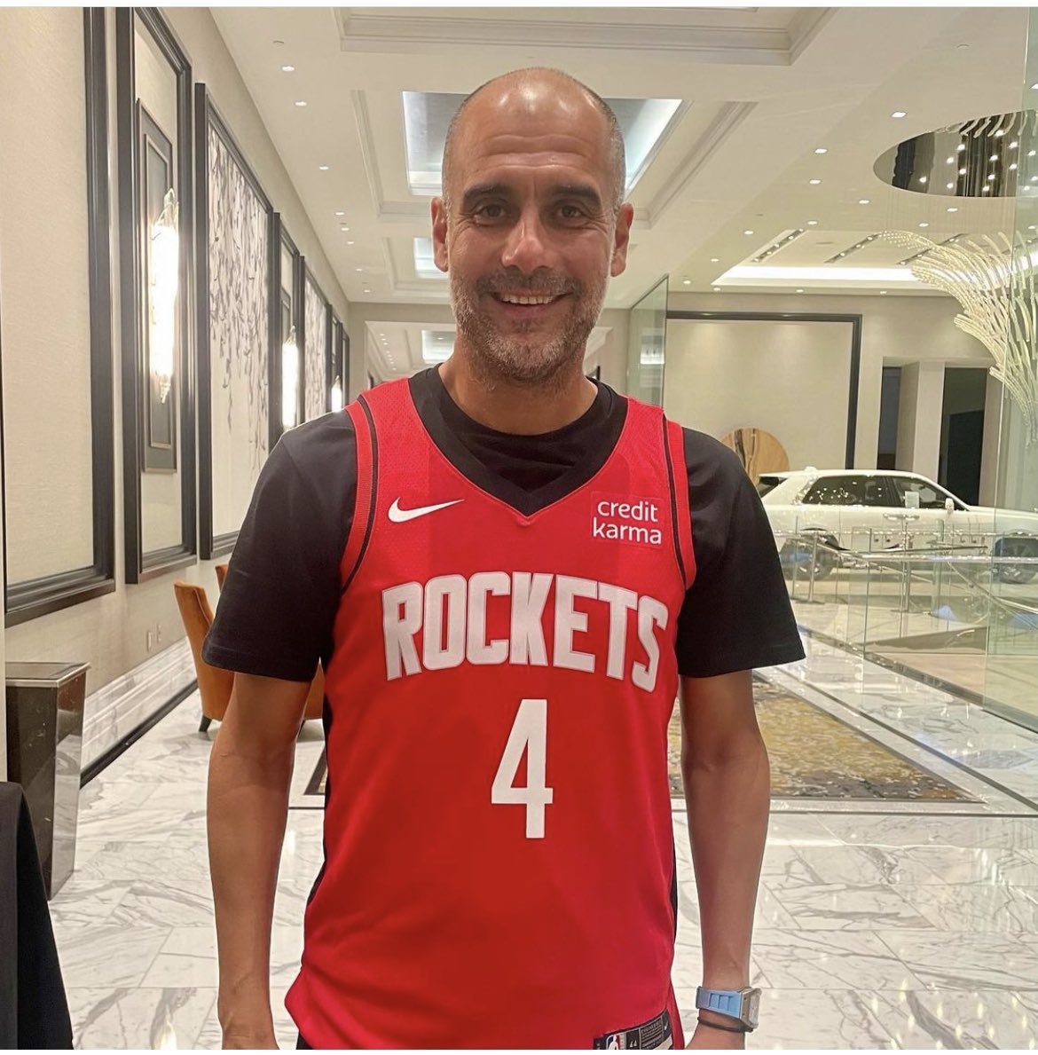 The Pep on X: Pep rocking Houston Rockets jersey. Ferran Soriano