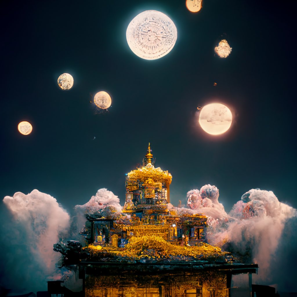 CodeAndDot's tweet image. Dreamy palace &amp;amp; water lilies #AiArtwork #aiart #aigenerated #discodiffusion #midjourney #NFTartist