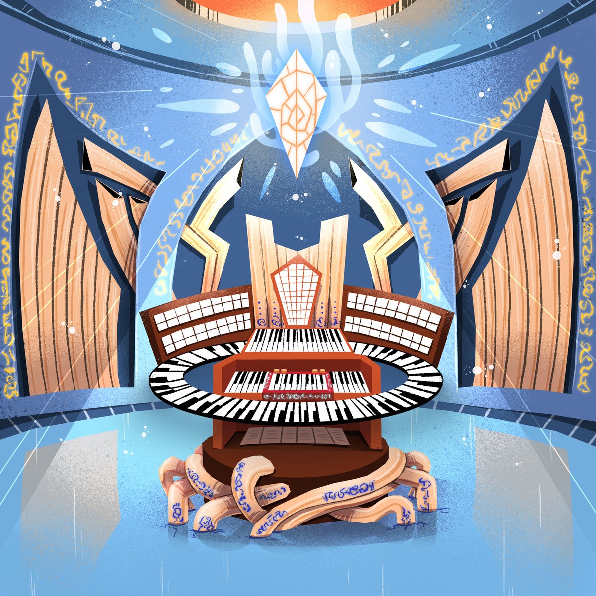 Here’s a look at the album art for OST Vol 9, which is dropping Tuesday, July 26 on bombarded.bandcamp.com for everyone! The artwork was created by <a href="/Revujo/">Revujo</a> &amp; you can check out more of their work at inprnt.com/gallery/revujo/! Can’t wait to jam with ya! 😄🎶 #bardcast #DnD #rpg