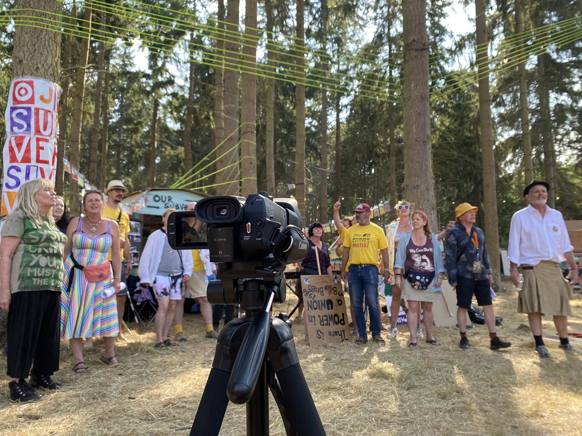 Ready to film @thecommonlotnc ! #latitudefestival come find them again at 4pm on Sunday in the Far Away Forest.