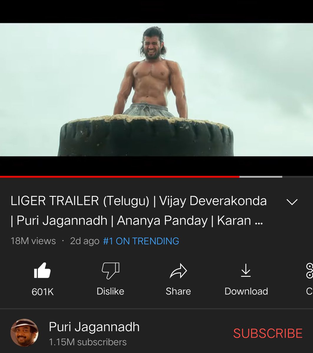 Liger telugu trailer has received 601k likes.💪

#LigerTrailer #VijayDevarakonda