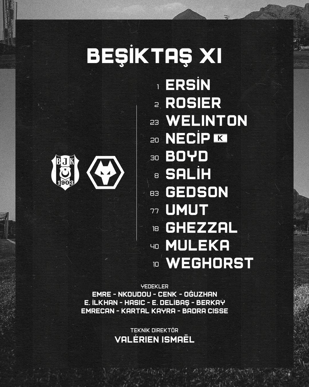 Beşiktaş JK on X: 📄 İstanbulspor maçı ilk 11'imiz. 🦅 #BJKvİST