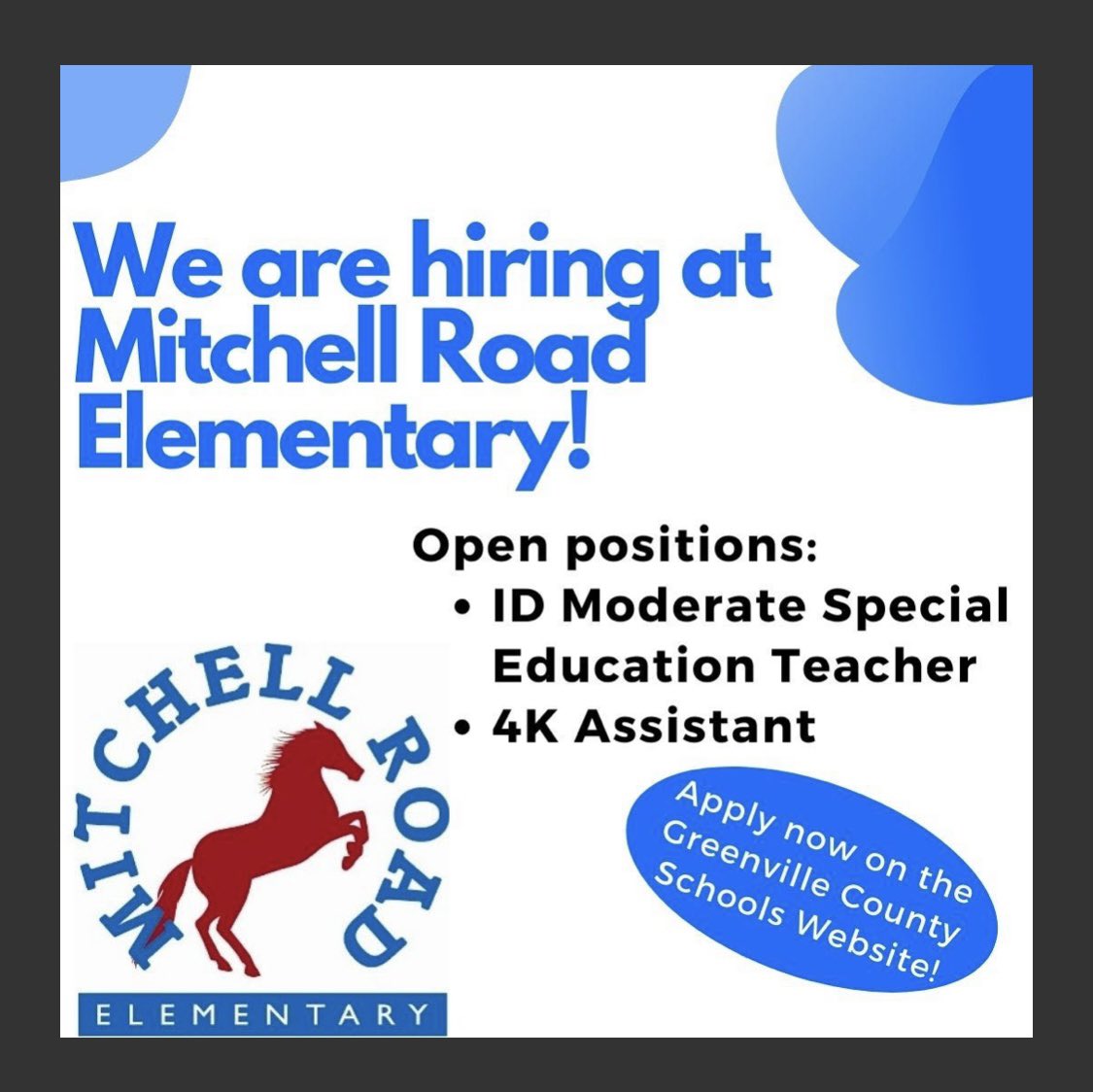 Twitter friends, help me spread the word: I’m still looking for the perfect person to fill our ID Mod position! Or even a certified long term sub would be helpful until we find the right person. If you know of anyone interested, have them email me: JHolman@greenville.k12.sc.us