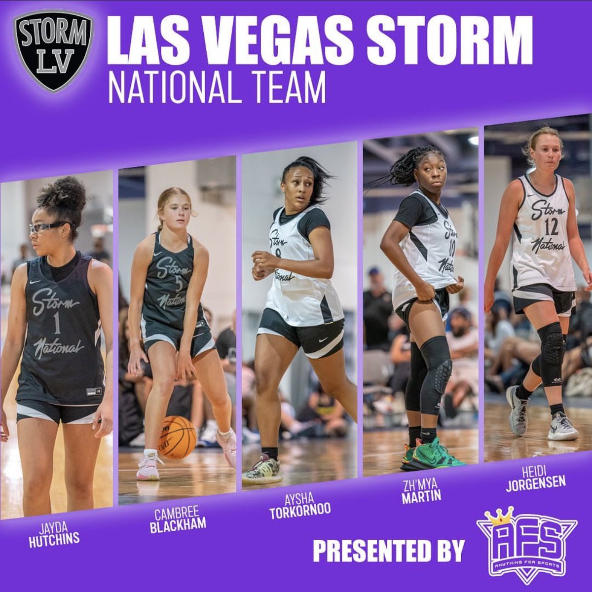LVStormNational's tweet photo. Ashtyn Wick #22 23’ PF
Zh'Mya Martin #10 24’ PG
Jayda Hutchins #1 24’ SG
Cambree Blackham #5 24’ PG
Siona Savao #24 23’ Combo
Heidi Jorgensen #12 23’ SG
Aysha Torkornoo #8 23’ SF
USJN Mountain Madness 
GOLD CROWN
7/24 1:45 CT.2 / 5:15 CT.1
7/25 10:15 CT.3 / 2:50 CT.3 https://t.co/Vmdks2MGZp
