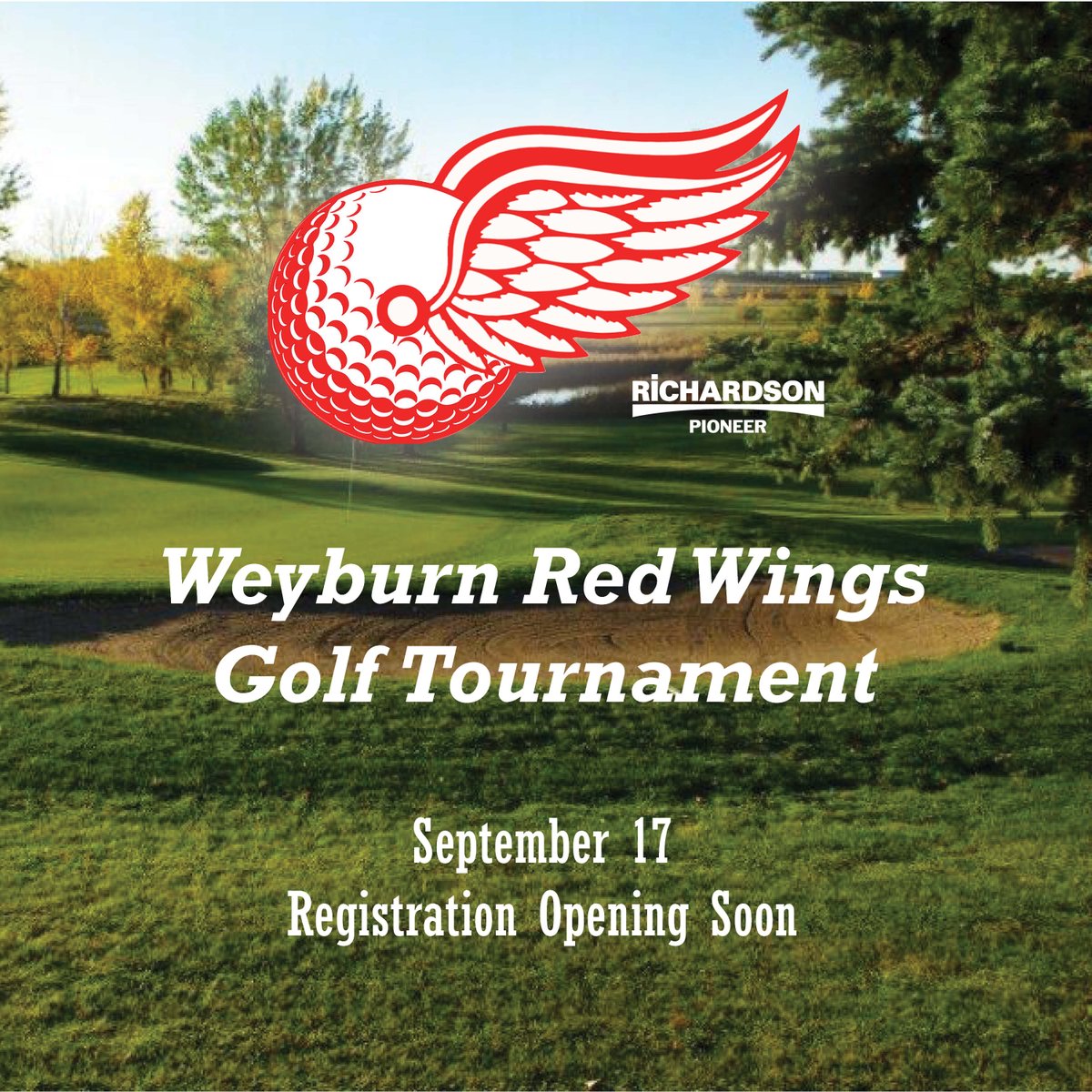 Right after the season opener in Melville, we'll be hosting our annual golf tournament! Registration isn't open yet, but if you'd like to sponsor our tournament then send off a message to office@weyburnredwings.ca!

#WRW #SJHL