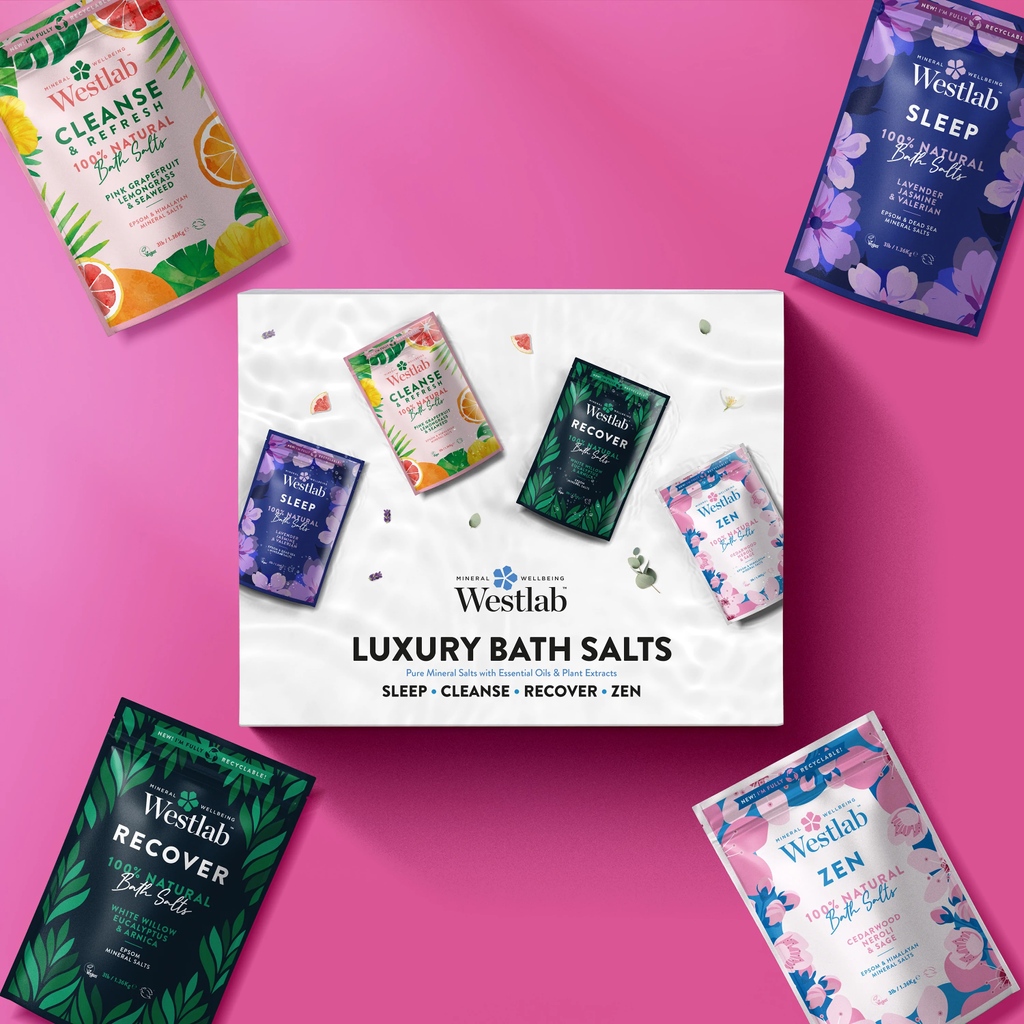 westlabsalts's tweet image. We've just launched a new product!🤩
Meet our Luxury Bath Salts Starter Kit...
You can choose between: Recover, Cleanse, Sleep & Zen.
Click to shop 👉🏼 bit.ly/3yYp2WM
#teamwestlab #westlab #westlabsalts #bathsalts #luxury #Starterkit #vegan #crueltyfree #natural
#