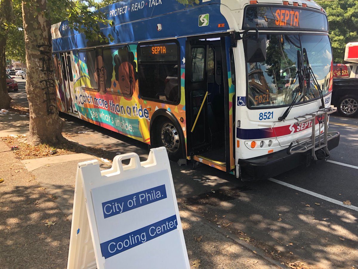 A Heat Health Emergency is still in effect. Are you looking for a way to beat the heat? Air-conditioned cooling buses will be parked at four locations across Philly. Learn more about what services are available ➡️ bit.ly/2X9mDU4