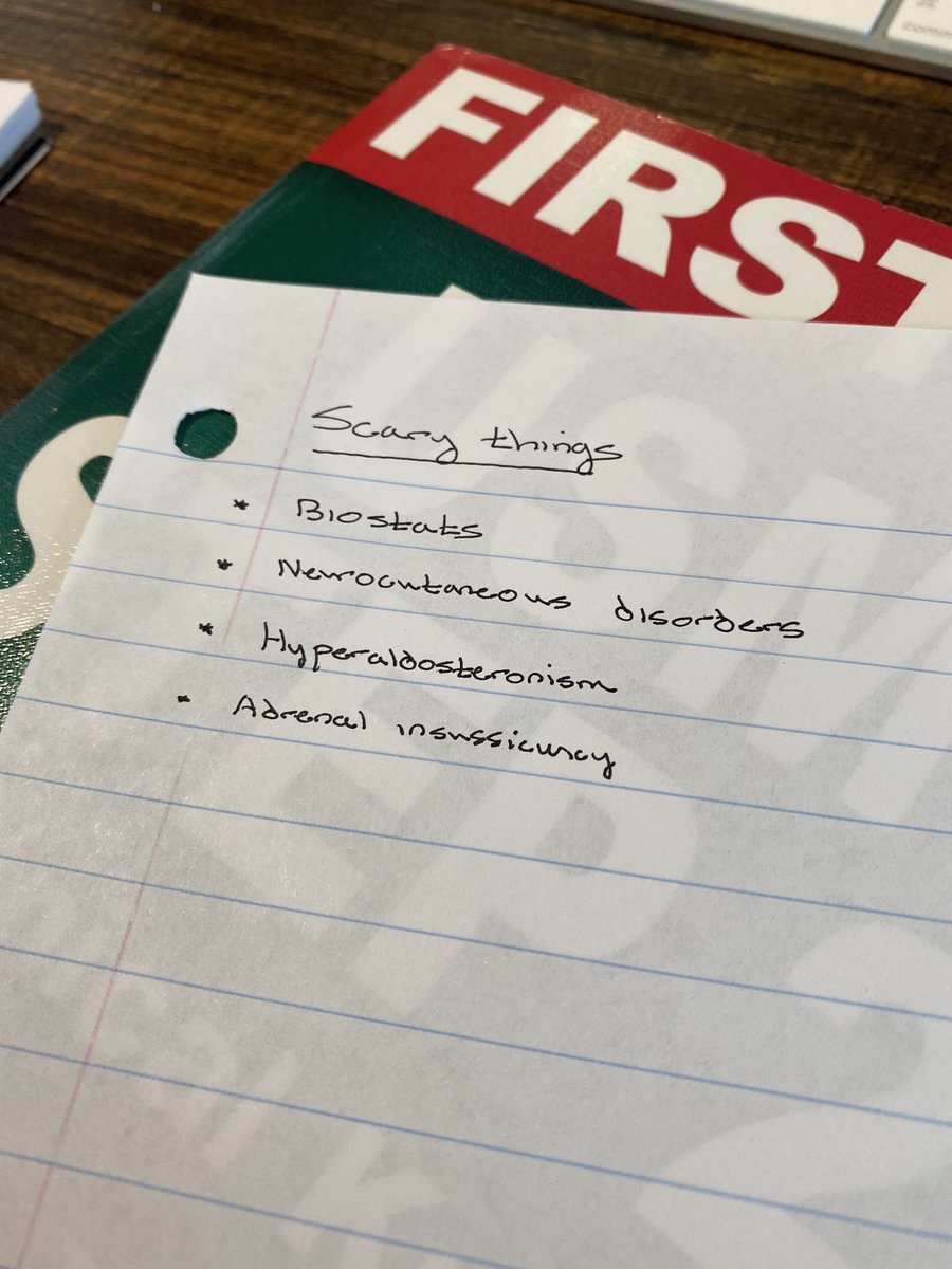 NardiniJames's tweet photo. Study tip for your final week of USMLE prep:

Make a list of things that scare the crap out of you when they come up on a practice test. Hammer those topics home. Repeat. https://t.co/C6hdVHqA3q