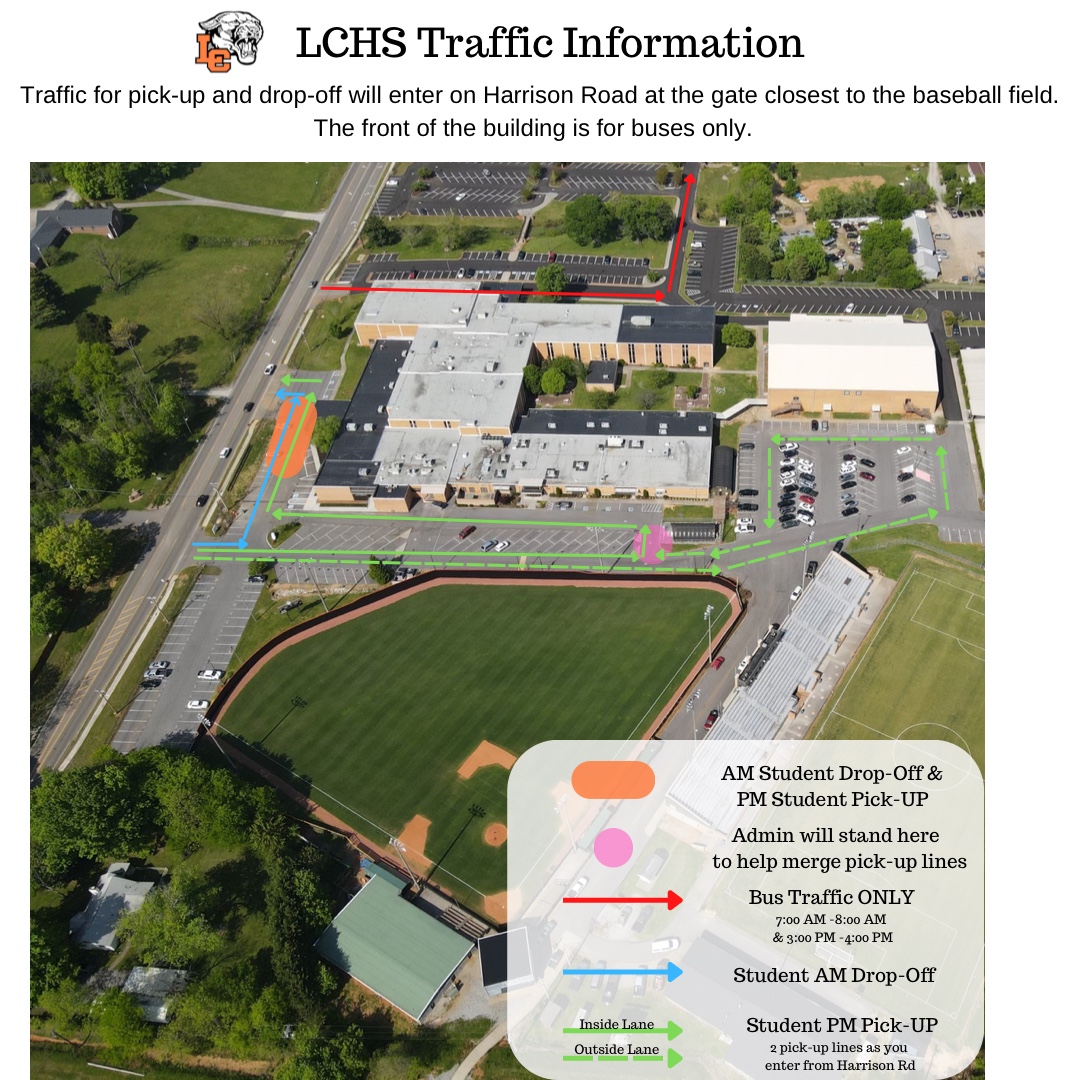 It’s almost time! 🧡 Review our traffic patterns so you know what to expect when dropping off or picking up your child. Please be patient with the traffic flow the first days of school. Last names A-K attend on Aug 2 and last names L-Z attend on Aug 3. All students attend Aug 5.