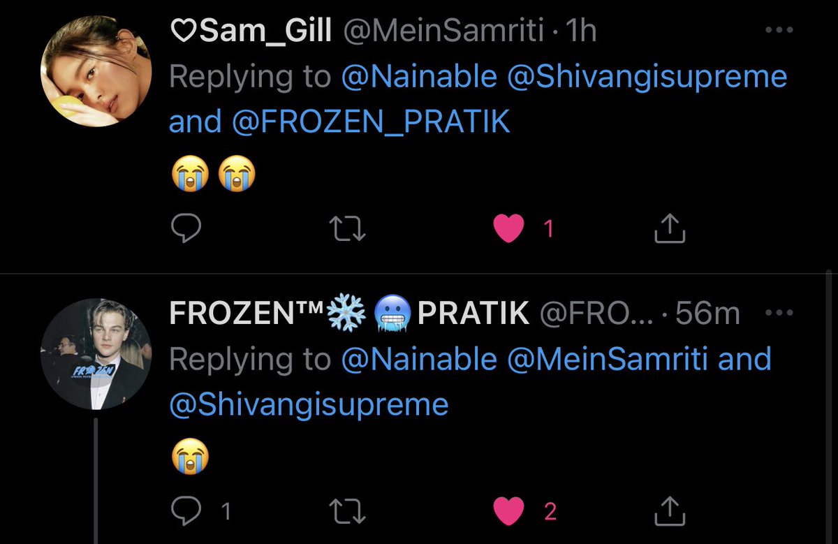 SavageSehajpaI's tweet photo. #FroSam β€οΈπ
@FROZEN_PRATIK @MeinSamriti https://t.co/gG9EBlB4g1
