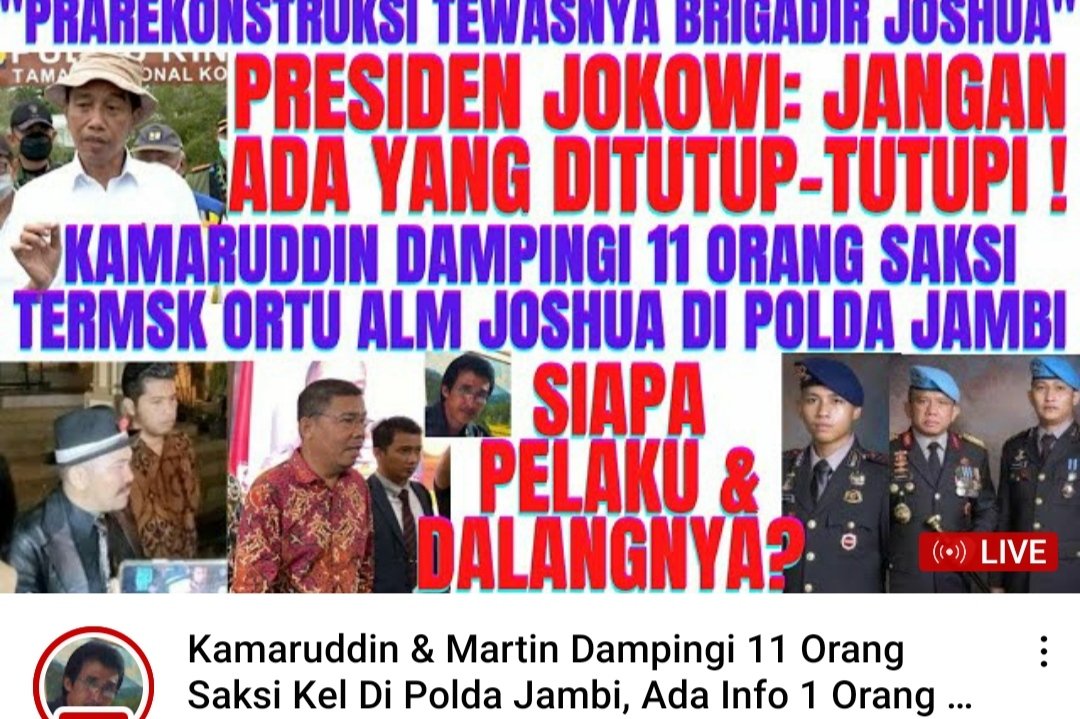 albert_mandroe's tweet photo. #SentilanKerasPresidenJokowi📸
Dalam Adegan Prarekontruksi di Rmh Dinas Irjen Ferdy Sambo Kembali Presiden RI @jokowi Utk Yg Ke 3X nya Menyentil Keras Kinerja Polri &amp; Kapolri @ListyoSigitP Segera Tuntaskan Kasus Terbunuh nya Brigadir Joshua &amp; Jng Pernah Ada Yg di Tutup Tutupi..!! https://t.co/UIj0A1Sqlf