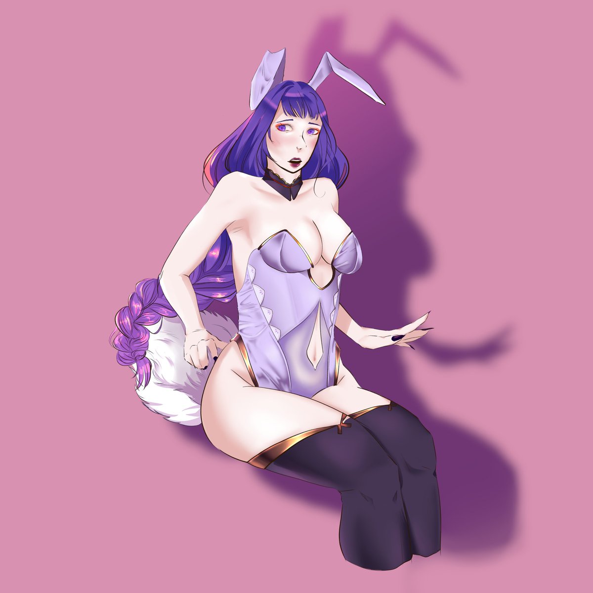 Loxywood's tweet photo. Bunny Raiden slaps hard #Genshinlmpact #RaidenEi #bunnygirl https://t.co/1N6Lpo25ad